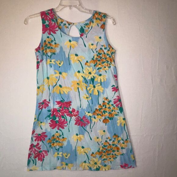 Jams World Small blue white colorful‎ daisy tank dress resort - Picture 1 of 6
